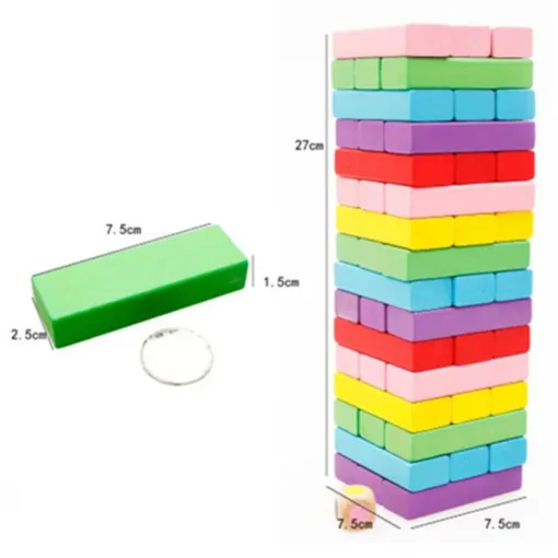 Wooden Stacking Board Games Building Blocks for Kids – /54 Pcs – toyshop